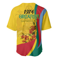 Grenada Independence Day Baseball Jersey Bougainvillea Flowers Flag Style LT9 - Wonder Print Shop
