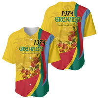 Grenada Independence Day Baseball Jersey Bougainvillea Flowers Flag Style LT9 - Wonder Print Shop