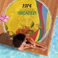 Grenada Independence Day Beach Blanket Bougainvillea Flowers Flag Style LT9 - Wonder Print Shop