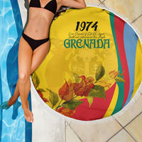 Grenada Independence Day Beach Blanket Bougainvillea Flowers Flag Style LT9 - Wonder Print Shop