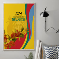 Grenada Independence Day Canvas Wall Art Bougainvillea Flowers Flag Style LT9 - Wonder Print Shop