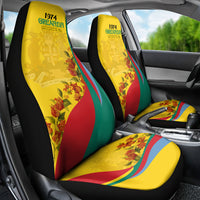 Grenada Independence Day Car Seat Cover Bougainvillea Flowers Flag Style LT9 - Wonder Print Shop