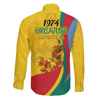 Grenada Independence Day Family Matching Long Sleeve Bodycon Dress and Hawaiian Shirt Bougainvillea Flowers Flag Style LT9 - Wonder Print Shop