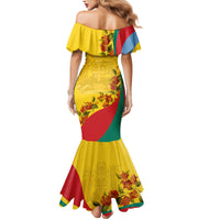 Grenada Independence Day Family Matching Mermaid Dress and Hawaiian Shirt Bougainvillea Flowers Flag Style LT9 - Wonder Print Shop