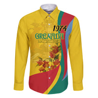 Grenada Independence Day Family Matching Puletasi and Hawaiian Shirt Bougainvillea Flowers Flag Style - Wonder Print Shop