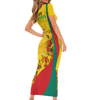 Grenada Independence Day Family Matching Short Sleeve Bodycon Dress and Hawaiian Shirt Bougainvillea Flowers Flag Style - Wonder Print Shop