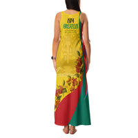 Grenada Independence Day Family Matching Tank Maxi Dress and Hawaiian Shirt Bougainvillea Flowers Flag Style - Wonder Print Shop
