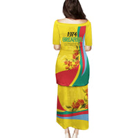 Grenada Independence Day Puletasi Bougainvillea Flowers Flag Style - Wonder Print Shop