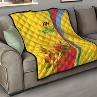 Grenada Independence Day Quilt Bougainvillea Flowers Flag Style - Wonder Print Shop