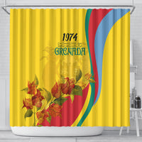 grenada-independence-day-shower-curtain-bougainvillea-flowers-flag-style