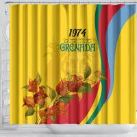 grenada-independence-day-shower-curtain-bougainvillea-flowers-flag-style