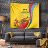 Grenada Independence Day Tapestry Bougainvillea Flowers Flag Style - Wonder Print Shop