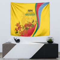 Grenada Independence Day Tapestry Bougainvillea Flowers Flag Style - Wonder Print Shop