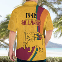 Sri Lanka National Day Hawaiian Shirt The Lion Passant With Ketayam Wood Art - Wonder Print Shop