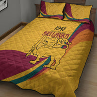 Sri Lanka National Day Quilt Bed Set The Lion Passant With Ketayam Wood Art - Wonder Print Shop