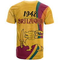 Sri Lanka National Day T Shirt The Lion Passant With Ketayam Wood Art - Wonder Print Shop