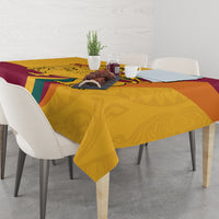 Sri Lanka National Day Tablecloth The Lion Passant With Ketayam Wood Art - Wonder Print Shop