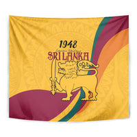 Sri Lanka National Day Tapestry The Lion Passant With Ketayam Wood Art - Wonder Print Shop