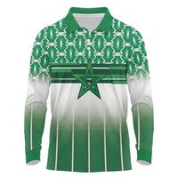 World Football Morocco Custom Long Sleeve Polo Shirt 1994 Away Retro Green Jersey - Wonder Print Shop