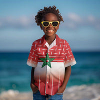 World Football Morocco Custom Kid Hawaiian Shirt 1994 Away Retro Red Jersey - Wonder Print Shop