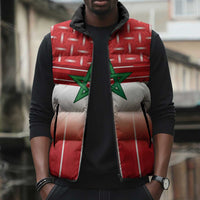 World Football Morocco Custom Sleeveless Puffer Jacket 1994 Away Retro Red Jersey - Wonder Print Shop
