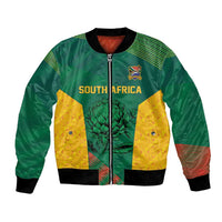 World Football 2026 South Africa Custom Bomber Jacket Tradional Protea Kente Pattern - Wonder Print Shop