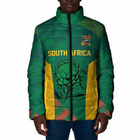 World Football 2026 South Africa Custom Padded Jacket Tradional Protea Kente Pattern - Wonder Print Shop