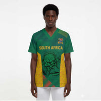 World Football 2026 South Africa Custom Scrub Top Tradional Protea Kente Pattern - Wonder Print Shop
