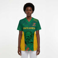 World Football 2026 South Africa Custom Scrub Top Tradional Protea Kente Pattern - Wonder Print Shop