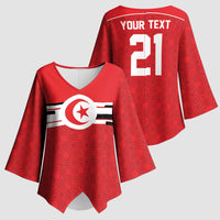 World Football 2026 Tunisia Custom Kimono Sleeve Blouse Traditional Islamic Motif - Wonder Print Shop