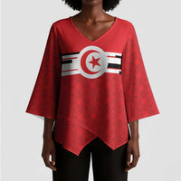 World Football 2026 Tunisia Custom Kimono Sleeve Blouse Traditional Islamic Motif - Wonder Print Shop