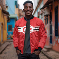 World Football 2026 Tunisia Custom Sleeve Zip Bomber Jacket Traditional Islamic Motif - Wonder Print Shop