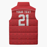 World Football 2026 Tunisia Custom Sleeveless Puffer Jacket Traditional Islamic Motif - Wonder Print Shop