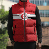 World Football 2026 Tunisia Custom Sleeveless Puffer Jacket Traditional Islamic Motif - Wonder Print Shop