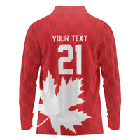 World Football 2026 Canada Custom Long Sleeve Polo Shirt Canucks Maple Leaf Pattern - Wonder Print Shop