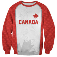 World Football 2026 Canada Custom Sweatshirt Maple Leaf Seamless Pattern - Wonder Print Shop