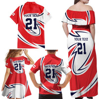 England Lion Mascot Cricket Custom Family Matching Off Shoulder Maxi Dress and Hawaiian Shirt Unique Pattern