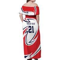 England Lion Mascot Cricket Custom Family Matching Off Shoulder Maxi Dress and Hawaiian Shirt Unique Pattern