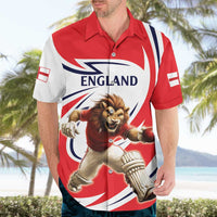 England Lion Mascot Cricket Custom Hawaiian Shirt Unique Pattern