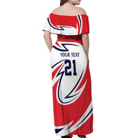 England Lion Mascot Cricket Custom Off Shoulder Maxi Dress Unique Pattern