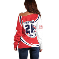 England Lion Mascot Cricket Custom Off Shoulder Sweater Unique Pattern