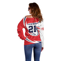England Lion Mascot Cricket Custom Off Shoulder Sweater Unique Pattern