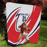 England Lion Mascot Cricket Custom Quilt Unique Pattern