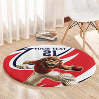 England Lion Mascot Cricket Custom Round Carpet Unique Pattern