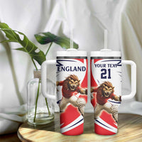 England Lion Mascot Cricket Custom Tumbler With Handle Unique Pattern