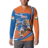 Indian Bengal Tiger Cricket Custom Button Sweatshirt Unique Pattern