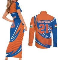Indian Bengal Tiger Cricket Custom Couples Matching Short Sleeve Bodycon Dress and Long Sleeve Button Shirt Unique Pattern