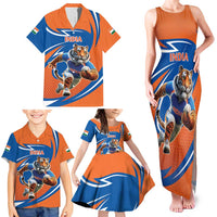 Indian Bengal Tiger Cricket Custom Family Matching Tank Maxi Dress and Hawaiian Shirt Unique Pattern