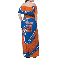 Indian Bengal Tiger Cricket Custom Off Shoulder Maxi Dress Unique Pattern