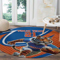 Indian Bengal Tiger Cricket Custom Round Carpet Unique Pattern